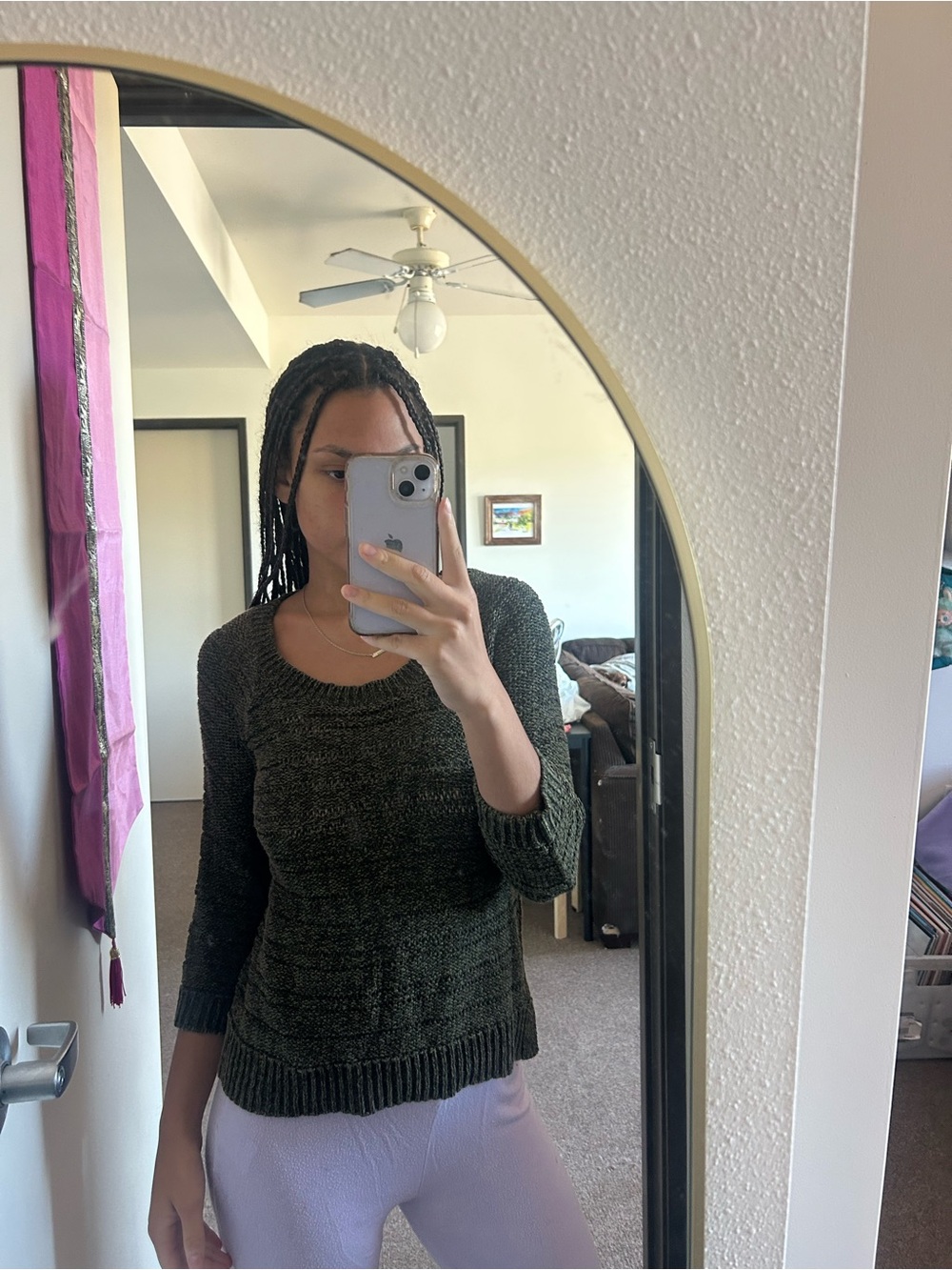 APT 9 Olive Green Knit Sweater